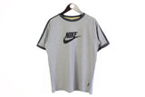 Vintage Nike T-Shirt Medium gray big logo 90s sport tee