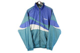 Vintage Adidas Track Jacket Large green blue 90s full zip retro windbreaker sport style athletic jacket