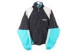 Vintage Adidas Tracksuit Medium black retro full zip windbreaker jacket and pants 90s athletic wear