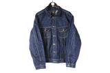 Vintage Lee Denim Jacket Large / XLarge navy blue buttons 90s retro authentic USA heavy coat