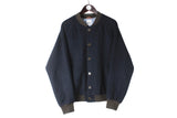 Chevignon Jacket Large navy blue buttons wool bomber authentic