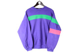 Vintage Adidas Sweatshirt Small purple big logo crewneck 90s retro sport jumper