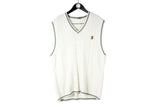 Vintage Nike Vest XLarge white small logo tennis court v-neck knitted jumper sleeveless sweater