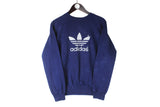 Vintage Adidas Sweatshirt Small 70s 80s retro crewneck classic big logo sport jumper