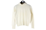 Vintage Escada Turtleneck Sweater Women's 36 by Margaretha Ley Turtleneck sweater wool jumper white luxury made in Germany