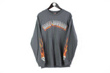 Harley-Davidson T-Shirt Long Sleeve Large Sicily Palermo Italy fire print sleeves sweatshirt big logo