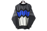 Vintage Carlo Colucci Sweater Large black white 90s retro knitwear wool jumper