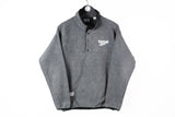 Vintage Reebok Fleece Medium gray snap buttons 90s small logo retro style mountain sweater