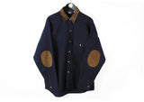 Vintage Woolrich Wool Shirt Large navy blue heavy 90s made in USA jacket