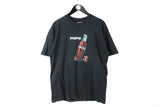 Vintage Coca-Cola T-Shirt Large black basic tee big logo 90's ENJOY