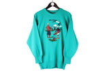 Vintage Lyle & Scott Sweater Small green 90s retro sport style golf pullover jumper
