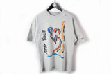 Vintage Adidas ATP T-Shirt Medium gray big logo 90's retro style cotton tee