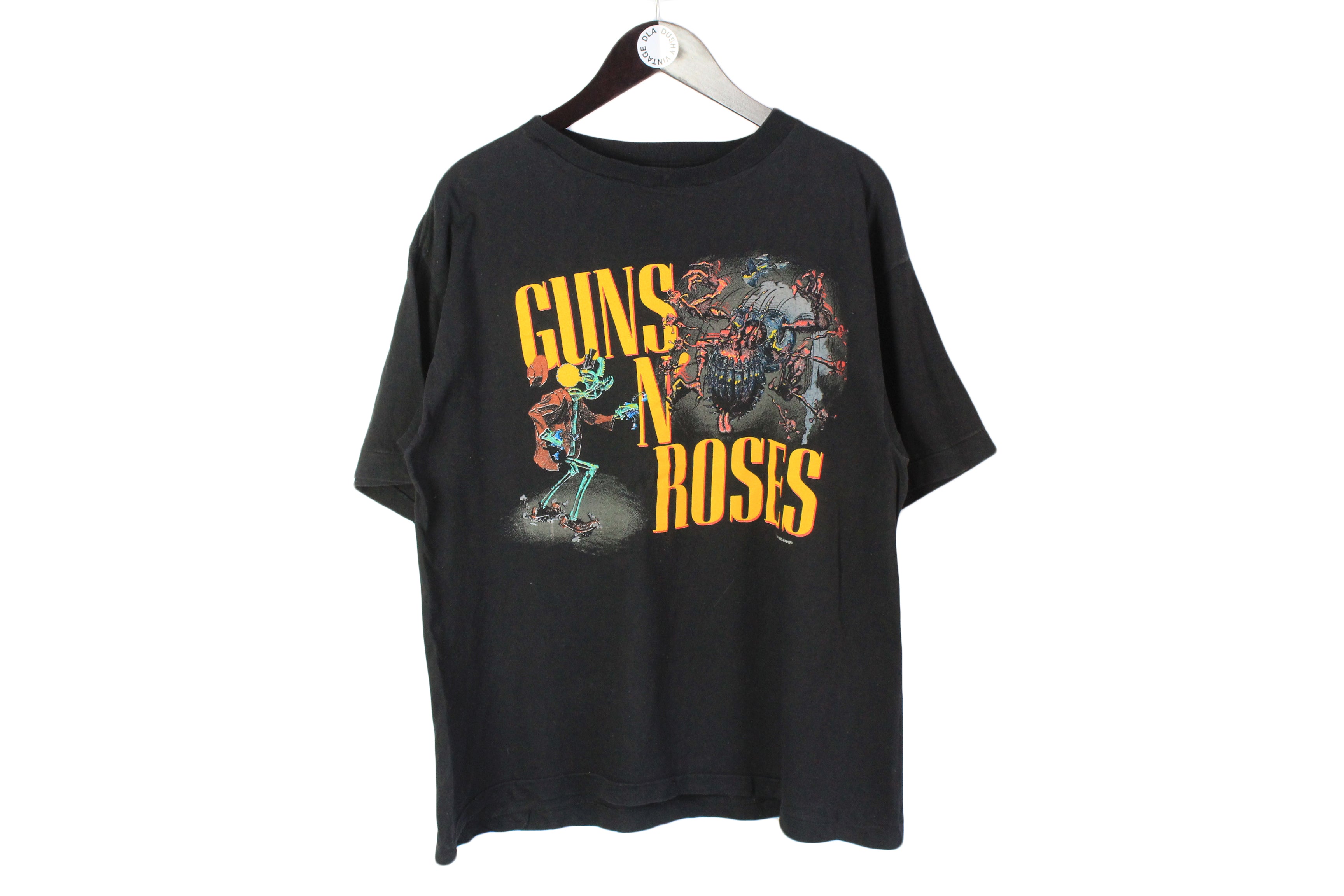 GUNS N' ROSES 1987 Tシャツ Vintage Guns N' Roses Black Destruction 87 UK Tour Dbl Sided t