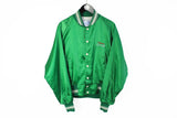 Vintage Seagram's Cooler Bomber Jacket Medium / Large green 90's snap buttons alcohol windbreaker