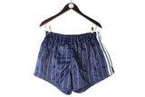 Vintage Adidas Shorts XLarge blue striped pattern 80s made in Yugoslavia classic shorts