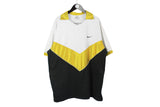 vintage NIKE Swoosh big logo authentic T-Shirt white black yellow athletic tee retro 90's 80's rare Size XL sport top rave hip hop style USA