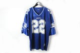 Vintage Cowboys NFL Smith 22 Jersey T-Shirt Large blue v-neck polyester tee Starter