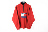 Vintage Tommy Design Fleece Half Zip Large Bootleg big logo sports sweater 90's