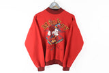 Vintage Mickey Mouse Baseball 1992 Sweatshirt Small red made in USA retro style early 90s Disney jumper