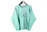 Vintage Golf Best Montana Sweatshirt Medium mint green 80's retro style crewneck jumper