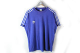 Vintage Adidas T-Shirt Medium / Large blue 90s sport Hong Kong cotton shirt