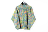 Vintage Fleece 1/4 Zip Women's Large multicolor 90's retro style crazy pattern abstract sweater