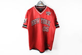 Vintage Fubu T-Shirt Large New York 05 jersey sport athletic hip hop style 90s tee baseball