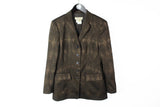 Vintage Escada Margaretha Ley Blazer Jacket Women's 40 python brown 90's retro style