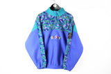 Vintage Beach & Snow Fleece 1/4 Zip Large / XLarge blue green big logo multicolor abstract pattern 90's sweater