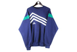 Vintage Adidas Tracksuit XLarge / XXLarge navy blue sweatshirt and sweatpants sport jumper crewneck 90s