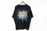Vintage Hard Rock Munich T-Shirt XLarge black big logo 90s sun blue yellow retro style rare print