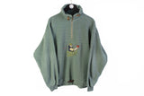 Vintage Golf Fleece 1/4 Zip Large green 90's Chervo sweater