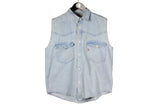 vintage LEVIS vest top Sleeveless authentic light blue rare deadstock retro 90s jeans hipster country USA style heritage jean cotton women's
