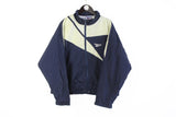 Vintage Reebok Track Jacket Large blue gray 90's sport style windbreaker