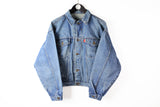 Vintage Levis Denim Jacket Large blue 90s USA style jean jacket
