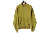 Vintage Hugo Boss Bomber Jacket XLarge silk green 90s 80s retro style classic windbreaker