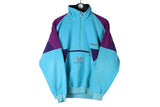 Vintage Golden Cup Fleece Half Zip Small blue purple 90s non stop ski sweater