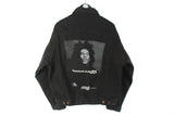 Vintage Bob Marley 1994 Denim Jacket Large overcome the devils with a thing called love black jean style rare reggae music MEGA RARE jacet