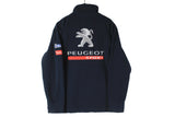 Vintage Peugeot Sport Fleece Full Zip Large big logo France racing 90s retro style sweater