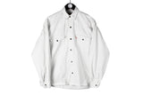 Vintage Levi's Shirt Medium white denim 90s USA streetwear