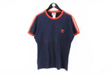 Vintage Adidas T-Shirt Large navy blue 80's sport style cotton tee