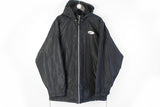 Vintage Nike Jacket XLarge big logo black 90's sport style hooded windbreaker