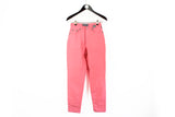 Vintage Versace Jean Couture Pants Women's 31 big logo 90's pink bright trousers