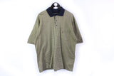 Vintage Yves Saint Laurent Polo T-Shirt XXLarge 90's oversize green retro style luxury tee