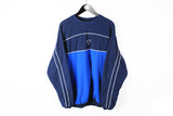 Vintage Nike Sweatshirt Large blue small logo crewneck 90s cotton pullover