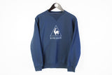 Vintage Le Coq Sportif Sweatshirt Small navy blue big logo 00's crewneck