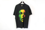 Vintage Bob Marley Redemption Song T-Shirt XLarge 1980s black tee reggae music tee Jamaica