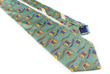 luxury retro classic 90s accessories authentic abstract pattern vintage Vintage Salvatore Ferragamo Tie animal pattern elephant green