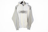 Vintage Umbro Hoodie Large big logo white gray 90's hooded sweatshirt