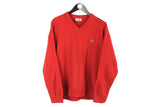 vintage LACOSTE CHEMISE Jumper authentic sweater Size M retro men's hipster 90's 80's bright long sleeve sweatshirt cardigan stylish knitted